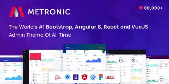 Metronic – Bootstrap 4 HTML, React, Angular 9, VueJS & Laravel Admin Dashboard Theme
