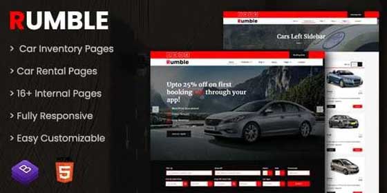 Rumble – Car Rental Booking HTML Template